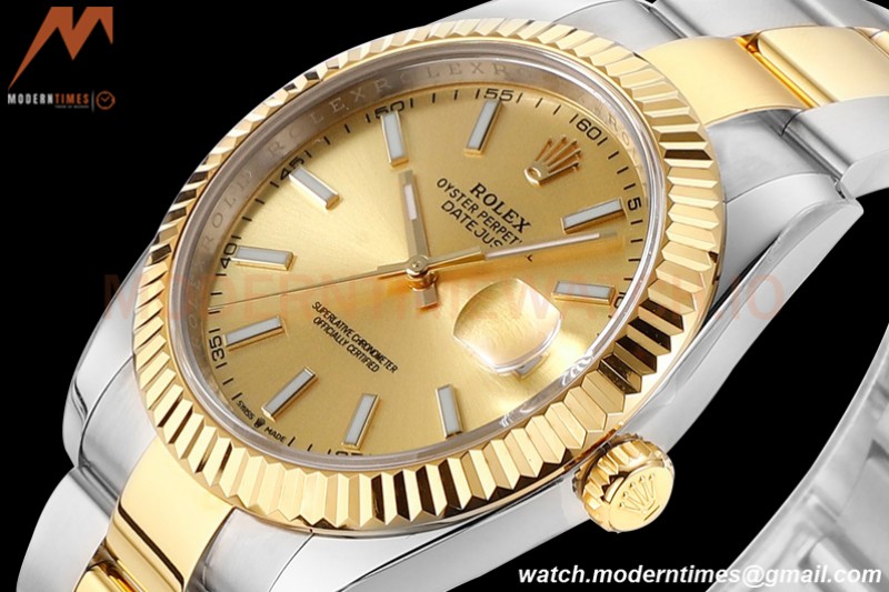 Rolex - DJ2 41mm 126333 Oys Flt 316L YG/SS YG/Stk A+F VR3235