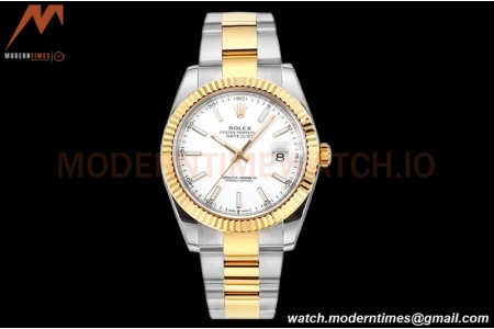 Rolex - DJ2 41mm 126333 Oys Flt 316L YG/SS Wht/Stk A+F VR3235