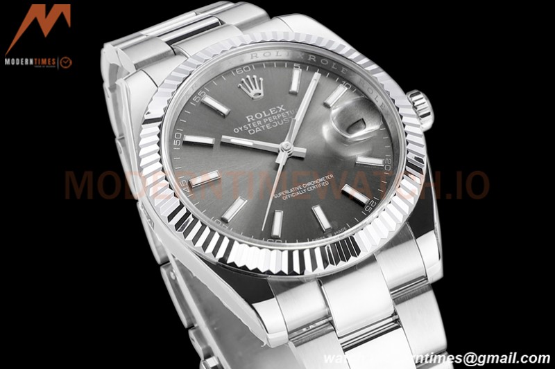 Rolex - DJ2 41mm 126334 Oys Flt 316L SS/SS Grey/Stk A+F VR3235