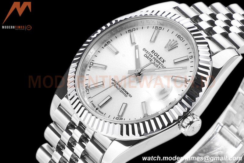 Rolex - DJ2 41mm 126334 Jub Flt 316L SS/SS Silv/Stk A+F VR3235