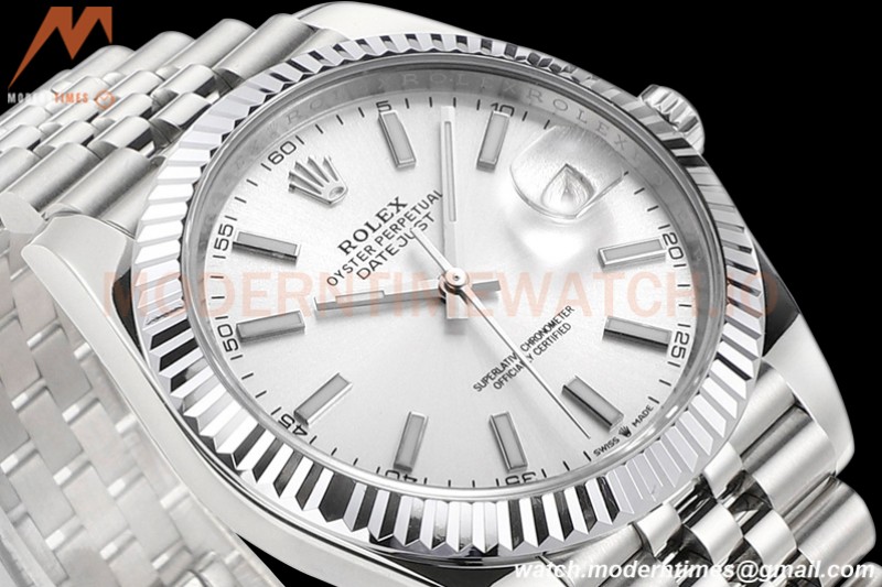 Rolex - DJ2 41mm 126334 Jub Flt 316L SS/SS Silv/Stk A+F VR3235