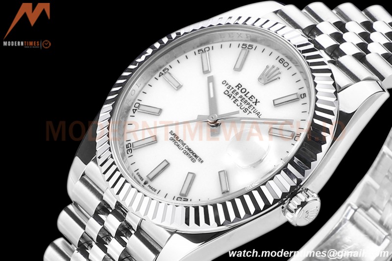 Rolex - DJ2 41mm 126334 Jub Flt 316L SS/SS White/Stk A+F VR3235