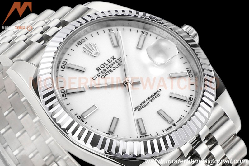 Rolex - DJ2 41mm 126334 Jub Flt 316L SS/SS White/Stk A+F VR3235