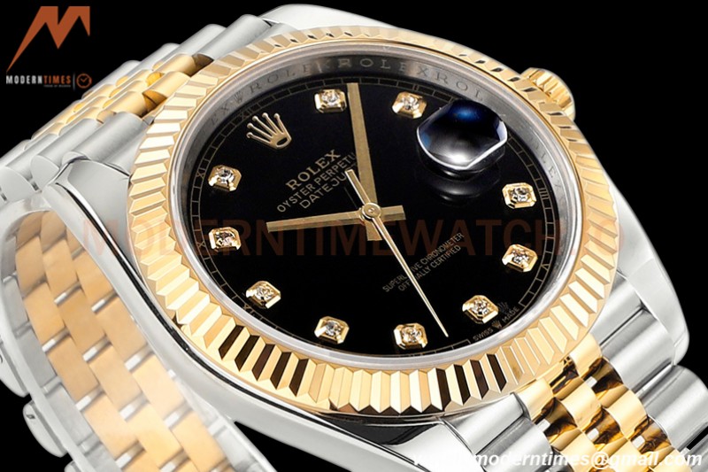 Rolex - DJ2 41mm 126333 Jub Flt 316L YG/SS Black/Dia A+F VR3235