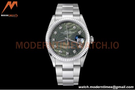 Rolex - Datejust 126234 36mm Oys Flt 904L SS/SS P-Green/Dia VSF VS3235