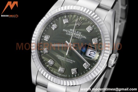 Rolex - Datejust 126234 36mm Oys Flt 904L SS/SS P-Green/Dia VSF VS3235