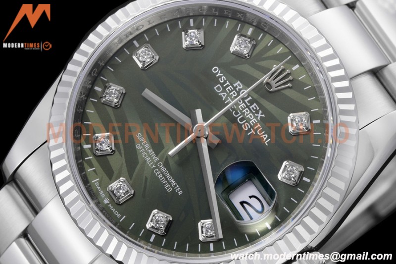 Rolex - Datejust 126234 36mm Oys Flt 904L SS/SS P-Green/Dia VSF VS3235