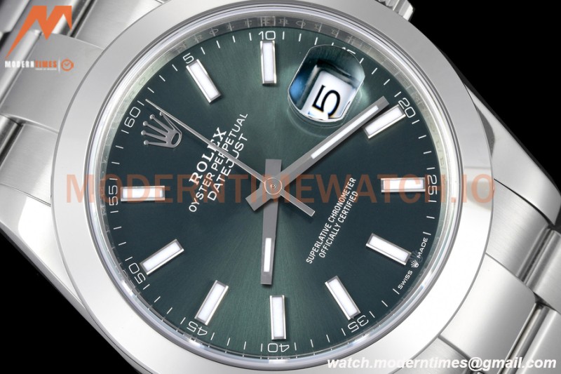 Rolex - Datejust 126300 41mm Oys Smt 904L SS/SS Grn/Stk VSF VS3235