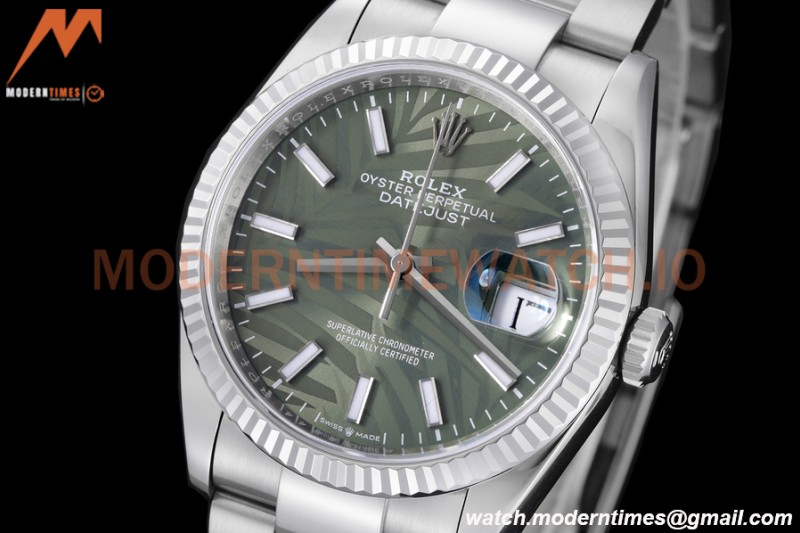 Rolex - Datejust 126234 36mm Oys Flt 904L SS/SS P-Green/Stk VSF VS3235