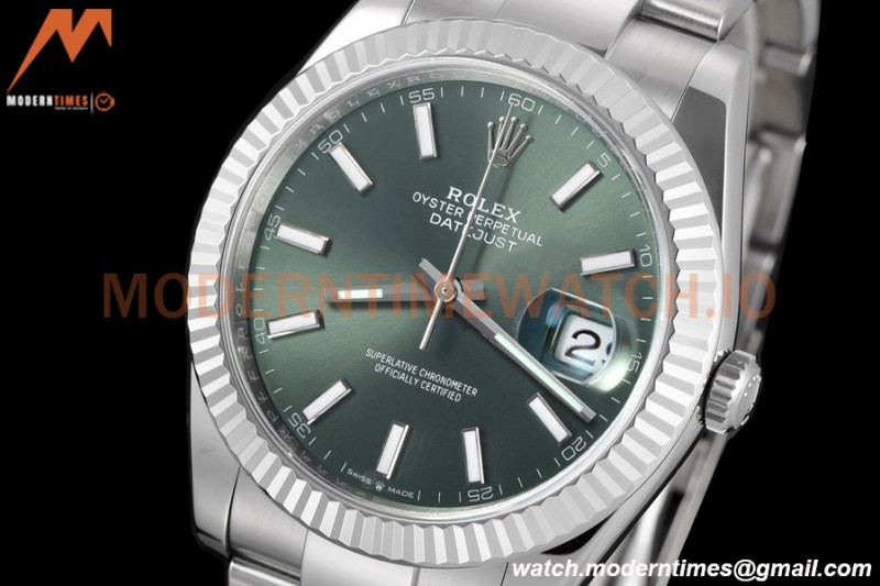 Rolex - Datejust 126334 41mm Oys Flt 904L SS/SS Grn/Stk VSF VS3235