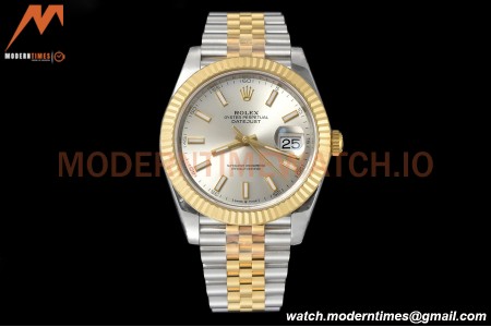 Rolex - Datejust 126333 41mm Jub Flt 904L YG/SS Silv/Stk VSF VS3235