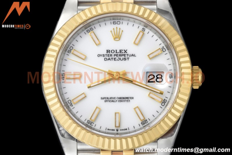 Rolex - Datejust 126333 41mm Jub Flt 904L YG/SS Wht/Stk VSF VS3235