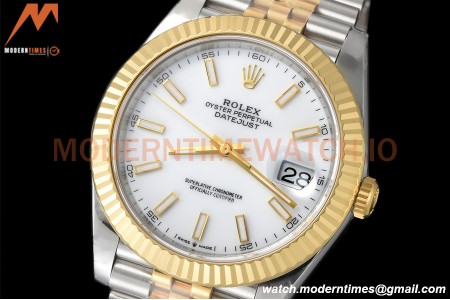 Rolex - Datejust 126333 41mm Jub Flt 904L YG/SS Wht/Stk VSF VS3235