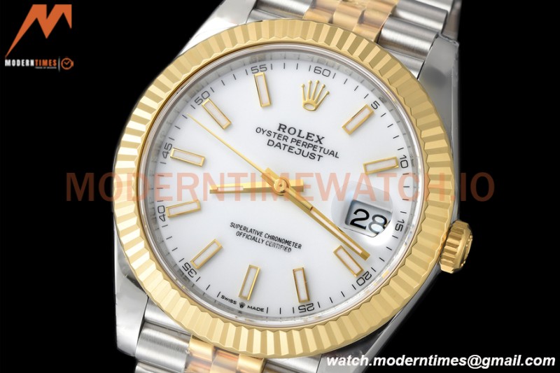 Rolex - Datejust 126333 41mm Jub Flt 904L YG/SS Wht/Stk VSF VS3235