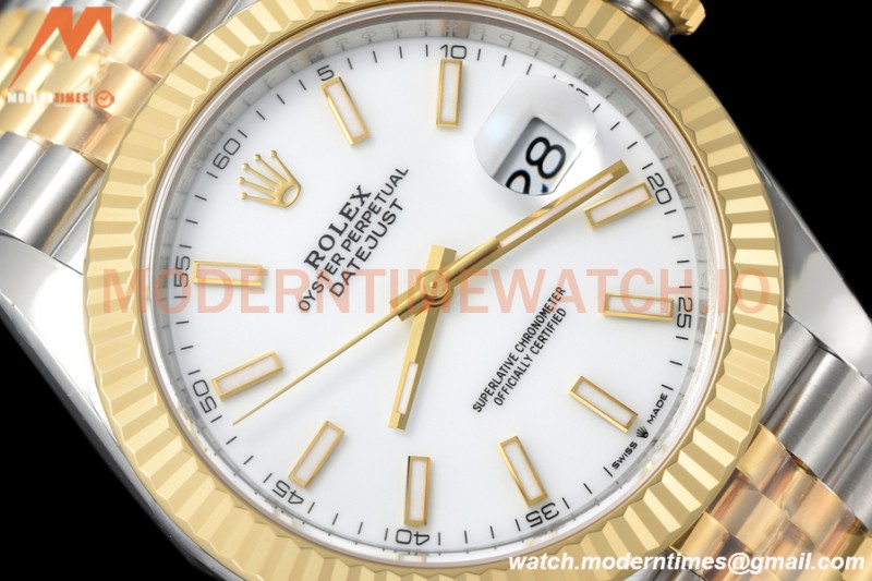 Rolex - Datejust 126333 41mm Jub Flt 904L YG/SS Wht/Stk VSF VS3235