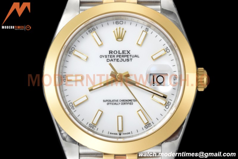 Rolex - Datejust 126303 41mm Jub Smt 904L YG/SS Wht/Stk VSF VS3235