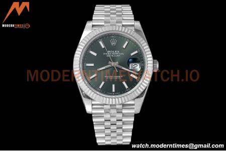 Rolex - Datejust 126334 41mm Jub Flt 904L SS/SS Grn/Stk VSF VS3235