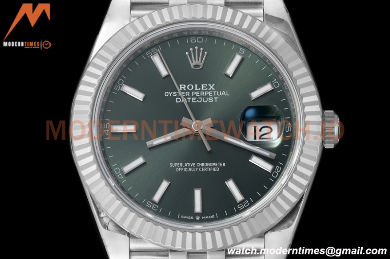 Rolex - Datejust 126334 41mm Jub Flt 904L SS/SS Grn/Stk VSF VS3235