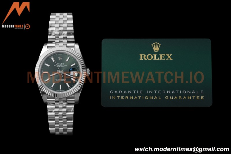 Rolex - Datejust 126334 41mm Jub Flt 904L SS/SS Grn/Stk VSF VS3235