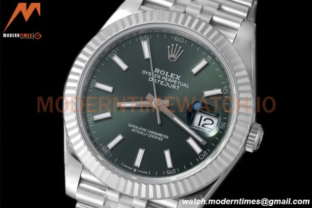Rolex - Datejust 126334 41mm Jub Flt 904L SS/SS Grn/Stk VSF VS3235