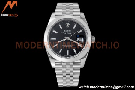 Rolex - Datejust 126300 41mm Jub Smt 904L SS/SS Blk/Stk VSF VS3235