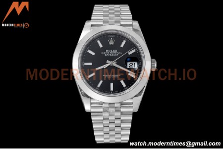 Rolex - Datejust 126300 41mm Jub Smt 904L SS/SS Blk/Stk VSF VS3235