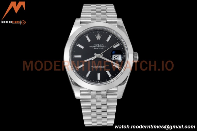 Rolex - Datejust 126300 41mm Jub Smt 904L SS/SS Blk/Stk VSF VS3235