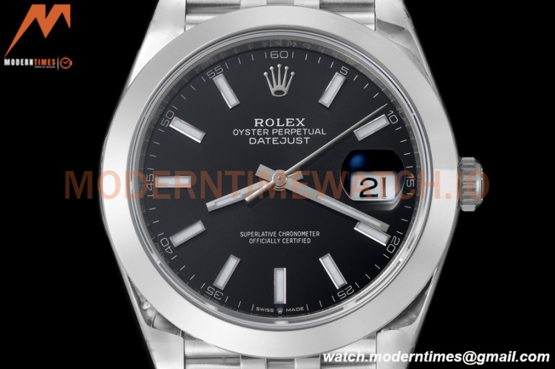 Rolex - Datejust 126300 41mm Jub Smt 904L SS/SS Blk/Stk VSF VS3235