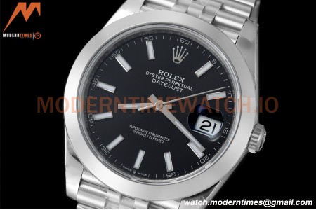 Rolex - Datejust 126300 41mm Jub Smt 904L SS/SS Blk/Stk VSF VS3235