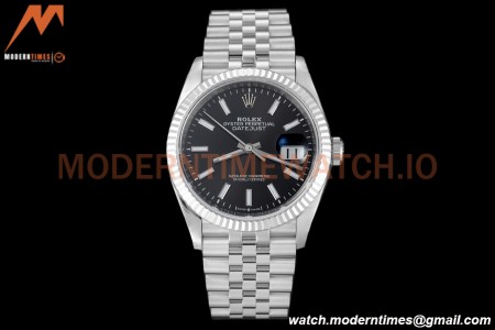 Rolex - Datejust 126234 36mm Jub Flt 904L SS/SS Black/Stk VSF VS3235
