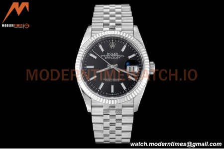 Rolex - Datejust 126234 36mm Jub Flt 904L SS/SS Black/Stk VSF VS3235