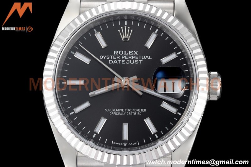 Rolex - Datejust 126234 36mm Jub Flt 904L SS/SS Black/Stk VSF VS3235