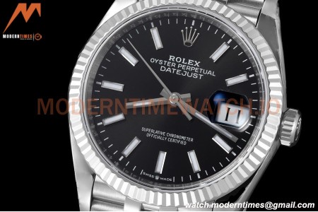Rolex - Datejust 126234 36mm Jub Flt 904L SS/SS Black/Stk VSF VS3235