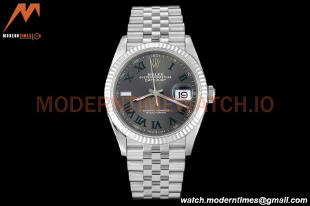 Rolex - Datejust 126234 36mm Wimbledon Jub Flt 904L SS/SS Grey/Rmn VSF VS3235