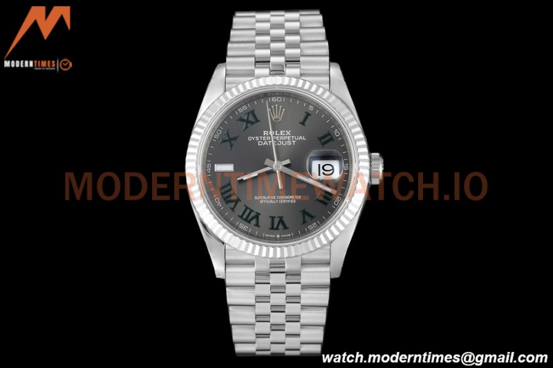 Rolex - Datejust 126234 36mm Wimbledon Jub Flt 904L SS/SS Grey/Rmn VSF VS3235