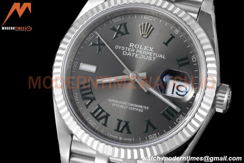 Rolex - Datejust 126234 36mm Wimbledon Jub Flt 904L SS/SS Grey/Rmn VSF VS3235