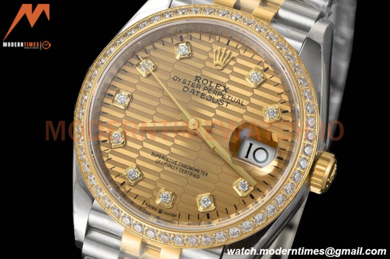 Rolex - Datejust 126283 36mm Jub Diamond 904L YG/Dia F-Gold/Dia VSF VS3235