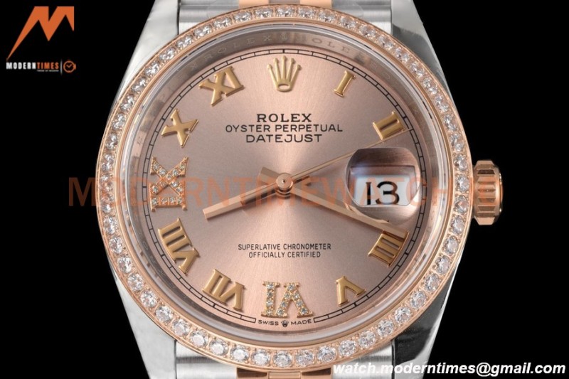 Rolex - Datejust 126281 36mm Jub Diamond 904L RG/Dia RG/Rmn VSF VS3235