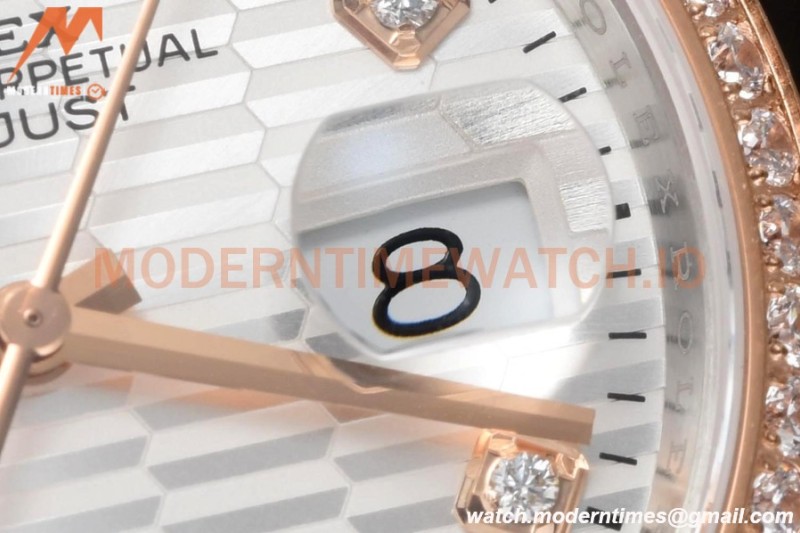 Rolex - Datejust 126281 36mm Jub Diamond 904L RG/Dia F-Silv/Dia VSF VS3235