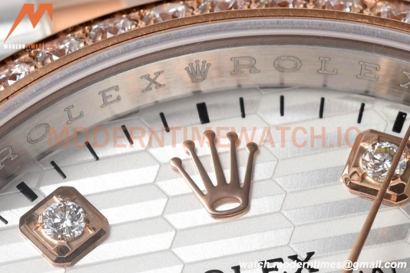 Rolex - Datejust 126281 36mm Jub Diamond 904L RG/Dia F-Silv/Dia VSF VS3235