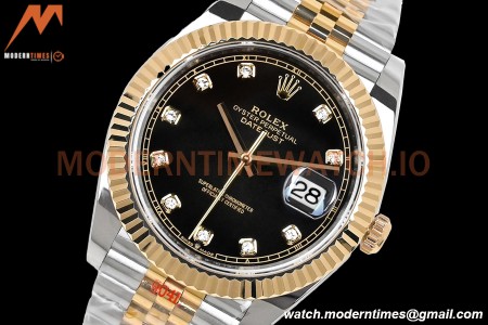 Rolex - DJ2 41mm 126333 Jub Flt Gold Wrapped 904L YG/SS Black/Dia EWF A3235