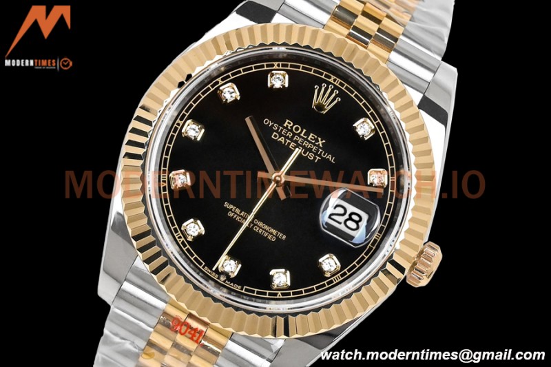Rolex - DJ2 41mm 126333 Jub Flt Gold Wrapped 904L YG/SS Black/Dia EWF A3235