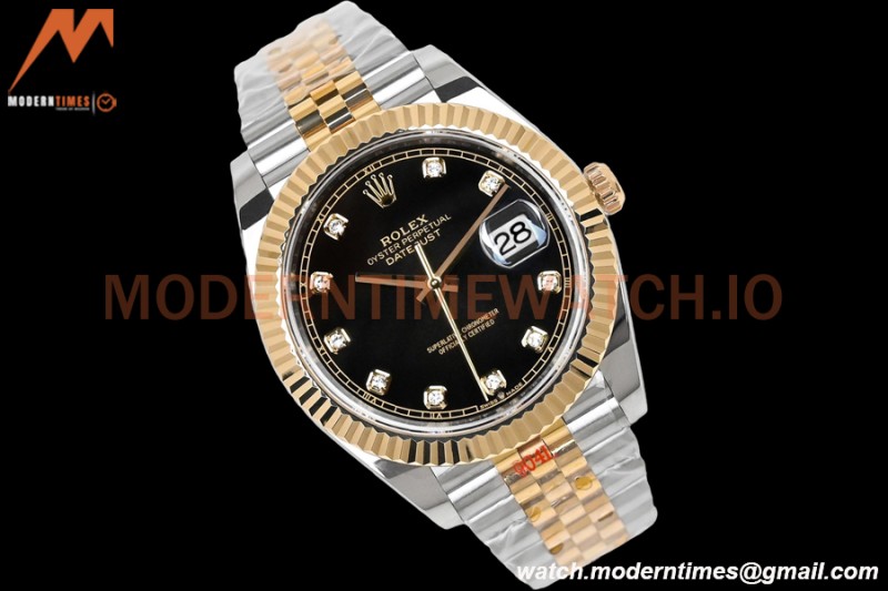 Rolex - DJ2 41mm 126333 Jub Flt Gold Wrapped 904L YG/SS Black/Dia EWF A3235