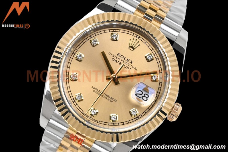 Rolex - DJ2 41mm 126333 Jub Flt Gold Wrapped 904L YG/SS Gold/Dia EWF A3235
