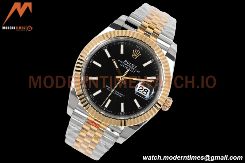 Rolex - DJ2 41mm 126333 Jub Flt Gold Wrapped 904L YG/SS Blk/Stk EWF A3235
