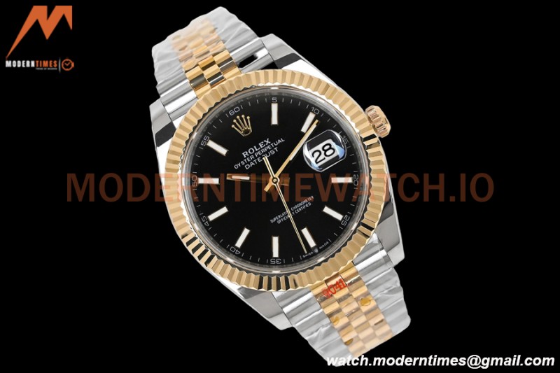 Rolex - DJ2 41mm 126333 Jub Flt Gold Wrapped 904L YG/SS Blk/Stk EWF A3235