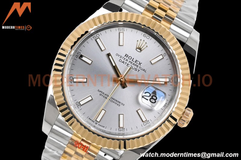 Rolex - DJ2 41mm 126333 Jub Flt Gold Wrapped 904L YG/SS Silv/Stk EWF A3235