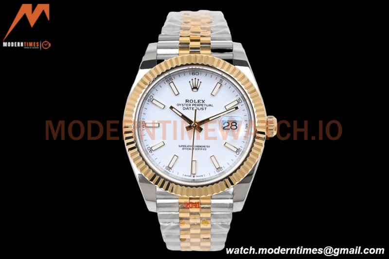Rolex - DJ2 41mm 126333 Jub Flt Gold Wrapped 904L YG/SS Wht/Stk EWF A3235
