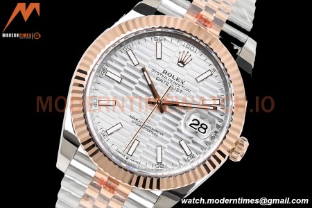 Rolex - DJ2 41mm 126331 Jub Flt RG Wrapped 904L YG/SS F-Silv/Stk EWF A3235