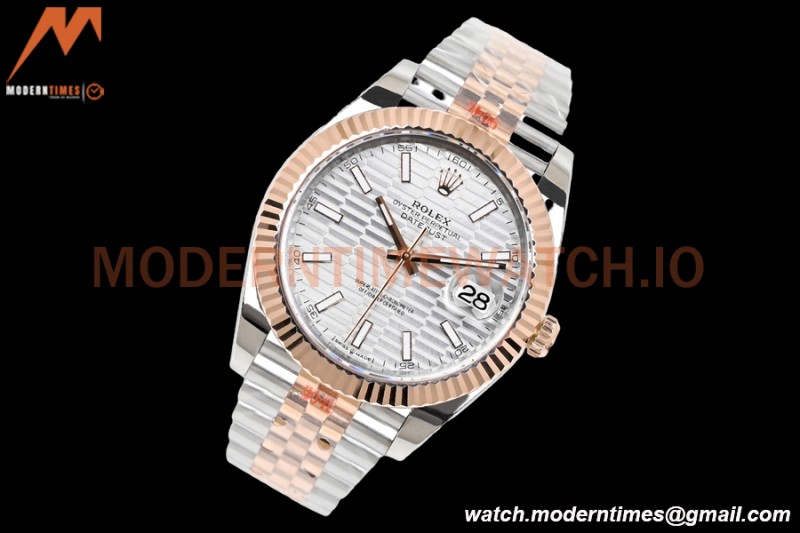 Rolex - DJ2 41mm 126331 Jub Flt RG Wrapped 904L YG/SS F-Silv/Stk EWF A3235